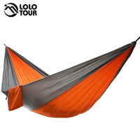 Single&amp;Double Camping Hammock With Hammock Tree Straps Portable Parachute Nylon Hammock For Backpacking Travel Lightweight